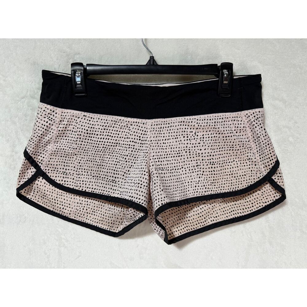 Lululemon Speed Up Running Pink/Black Speckle Shorts Size 8
